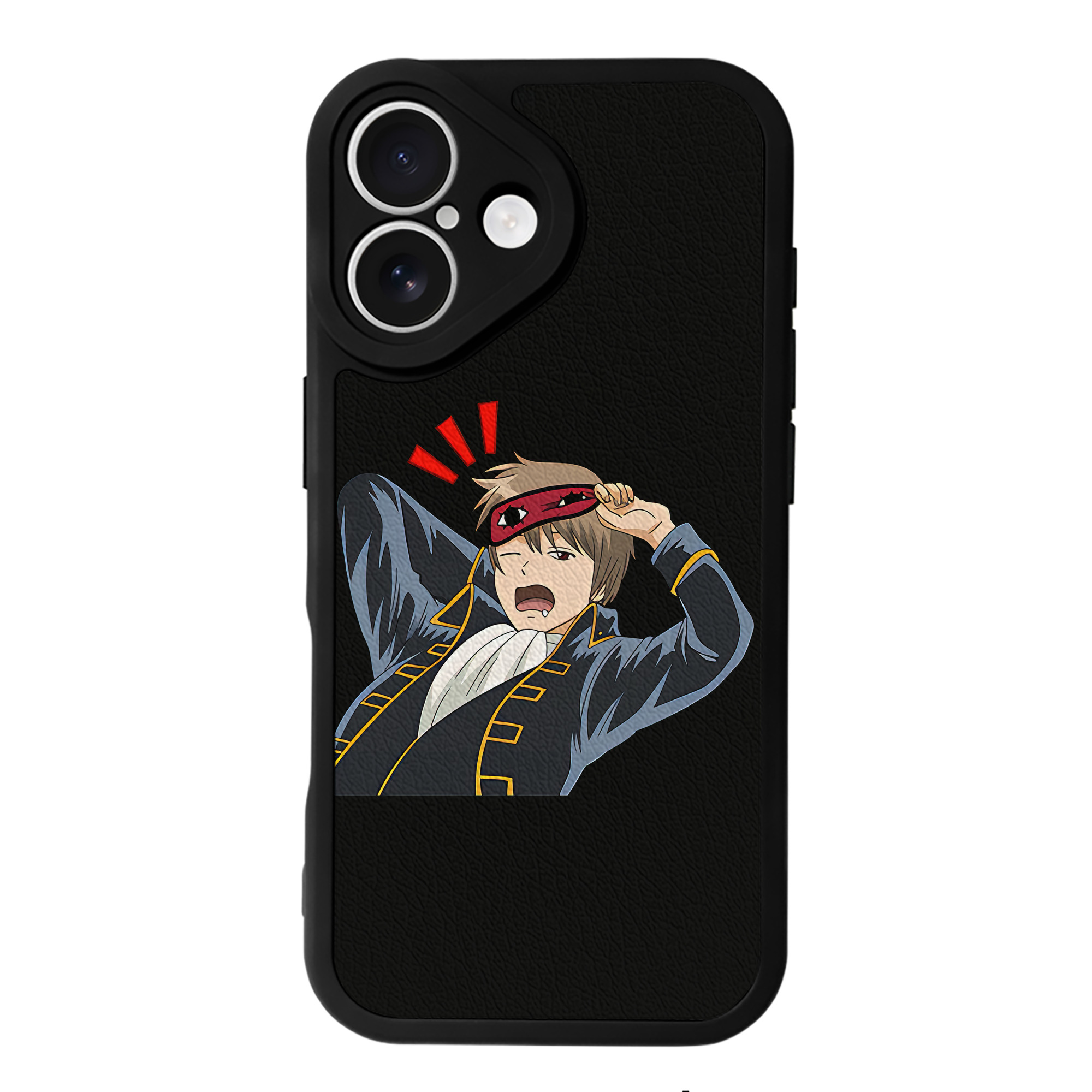 （画像用） ぎんたま 坂田銀時（さかたぎんとき） 神楽 志村新八（しむら しんぱち） GINTAMA Sakata Gintoki Kagura Shimura Shinpachi 【iPhone 16シリーズ対応】シリコンスマホケース（レザー調） 材質：シリコン